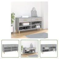 Szafki na buty - The Living Store Szafka na buty szara Sonoma 102x35x55 cm Materiał drewnopochodny - miniaturka - grafika 1