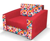 Łóżka dla dzieci i młodzieży - Czerwony Rozkładany Fotel W Kolorowe Printy S4-F52 - miniaturka - grafika 1