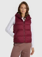 Kurtki damskie - 4F Bezrękawnik puchowy z wypełnieniem syntetycznym damski - czerwony M - miniaturka - grafika 1