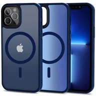 Etui i futerały do telefonów - Etui TECH-PROTECT MagMat MagSafe do Apple iPhone 12/12 Pro Granatowy - miniaturka - grafika 1
