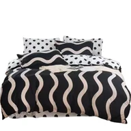 Pościel - Pościel - Czarne fale/beż/grochy -200x220- 3 cz. - miniaturka - grafika 1