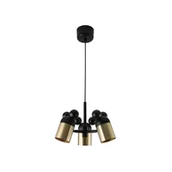 Lampy sufitowe - Lampa wisząca w czarno-złotym kolorze z metalowym kloszem Mouse II – GTV - miniaturka - grafika 1