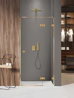 Ścianki i drzwi prysznicowe - Drzwi prysznicowe New Trendy Avexa 80x200 wnękowe złote prawe EXK-6737 - miniaturka - grafika 1
