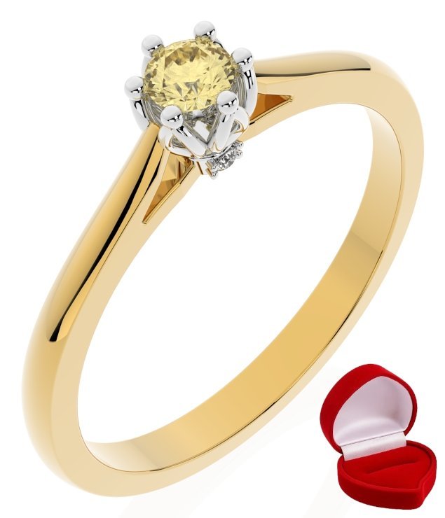 ZŁOTY PIERŚCIONEK ZARĘCZYNOWY 585 14k SZAFIR 0,09 ct + PUDEŁKO R6