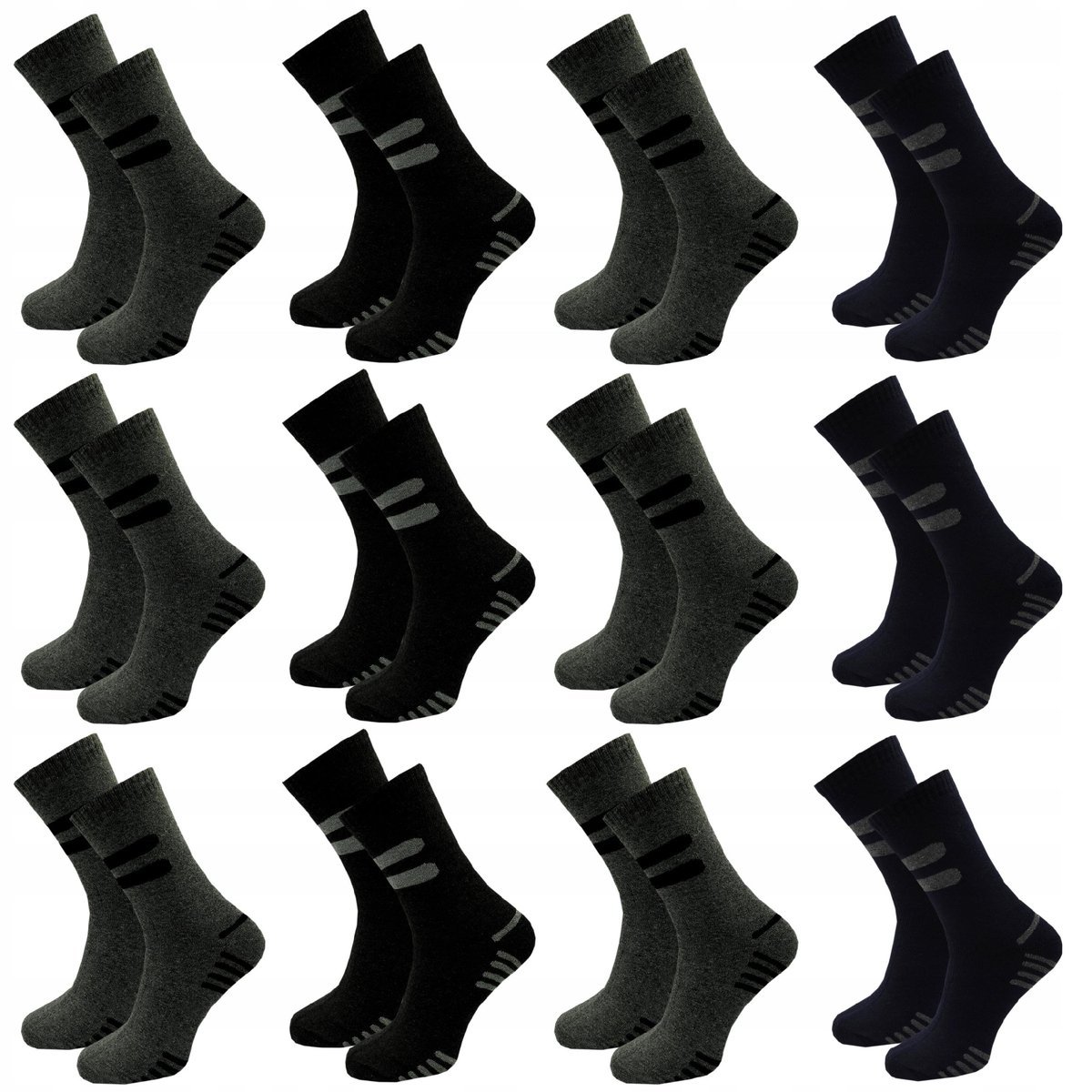 12 X Skarpety Męskie ZIMOWE GRUBE DŁUGIE TERMICZNE SKARPETKI CIEPŁE 40-43