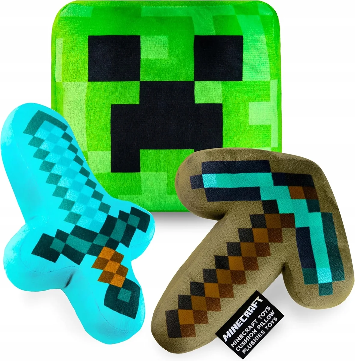 MINECRAFT ZESTAW PLUSZAKÓW MASKOTEK 3 SZTUKI CREEPER KILOF MIECZ DLA DZIECI
