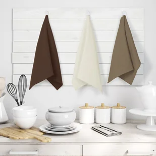 Ręcznik kuchenny LETTY kolor brązowy tłoczony motyw klasyczny styl klasyczny 50x70 ameliahome - KIT/AH/LETTY/WAFFLE/BEIGES/3PACK - Ręczniki - miniaturka - grafika 5
