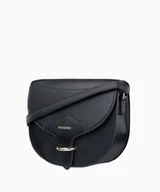 Torebki damskie - PUCCINI Czarna usztywniana torebka damska typu listonoszka - Puccini - miniaturka - grafika 1