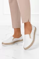 Półbuty damskie - Popielate półbuty espadryle slip on POLSKA SKÓRA Casu 0644 - miniaturka - grafika 1