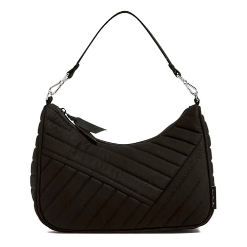 Vera Bradley Damska bawełniana portmonetka Frannie Mini Crescent, czarna, jeden rozmiar, Czarny, Rozmiar Uniwersalny