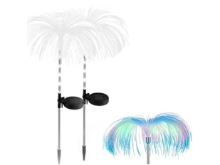 2X Lampa Ogrodowa Solarna Światłowodowa Dmuchawiec - Lampy ogrodowe - miniaturka - grafika 1