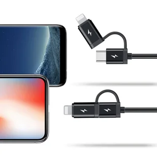 Enjoy Baseus Baseus Together ładowarka samochodowa 4.8A z wbudowanym kablem 2w1 Lightning + USB-C 1.2M czarny (CCALL-EL01) hurtel-44598-0 - Ładowarki samochodowe - miniaturka - grafika 12