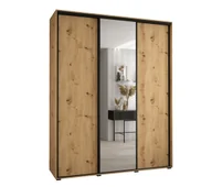 Szafy - Szafa przesuwna wysoka Davos 3 190 gł. 60 artisan + artisan + czarny - miniaturka - grafika 1