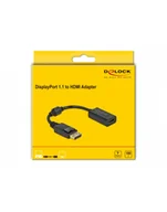 Złącza, przejściówki, adaptery - DeLOCK Adapter DisplayPort 1.1 male > HDMI female, passive Kolor: CZARNY, 15cm - miniaturka - grafika 1