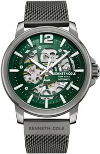 Zegarek Zegarek męski KENNETH COLE KCWGL2220504 zielony klasyczny skeleton - Zegarki męskie - miniaturka - grafika 1