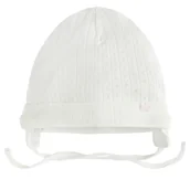 Czapki dla dzieci - Cool Club, Czapka dziewczęca, wiązana, biała - miniaturka - grafika 1