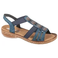 Sandały damskie - Sandały Rieker Sandals 628G7-14 niebieskie - miniaturka - grafika 1