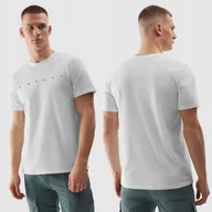 Koszulki męskie - Koszulka Męska 4F Biały T-shirt Bawełniany Sportowy z nadrukiem Regular M - miniaturka - grafika 1