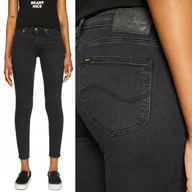 Spodnie damskie - Lee SCARLETT Pavia Worn CZARNE DAMSKIE SPODNIE JEANSOWE RURKI W32 L33 - miniaturka - grafika 1