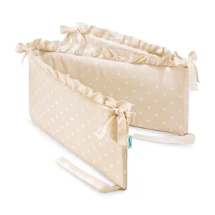 Ochraniacz do łóżeczka lovely dots beige z falbanką - Ochraniacze do łóżeczka - miniaturka - grafika 1