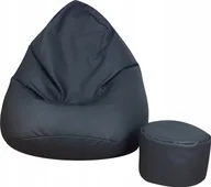 Pufy i podnóżki - Pufa Worek Maxi Fotel Sako Antracyt Xxxxl+podnóżek - miniaturka - grafika 1