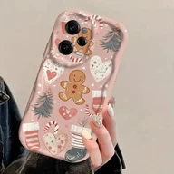 Etui i futerały do telefonów - TEMU Różowe Etui na Telefon z Wzorem na Boże Narodzenie, Kompatybilne z for galaxy A72 S21-5G/S30/G991 S21 S22 S23 S24 S25 A50 A55 A14 A16, z - miniaturka - grafika 1