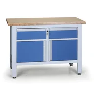 Stoły warsztatowe - B2B Partner Stół warsztatowy EXPERT, 2 szuflady, 2 szafki TSK5422-L - miniaturka - grafika 1