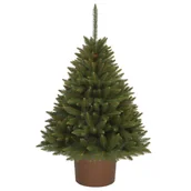 Choinki - CHOINKA SZTUCZNA ŚWIERK SYBERYJSKI PREMIUM W OKRĄGŁEJ DONICY 110 CM X-CHOINKA - miniaturka - grafika 1