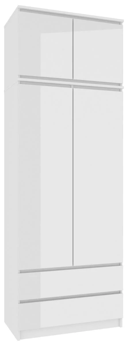 Szafa z nadstawką Akord ALIA Biały 2 Szuflady 2 Drzwi 6 Półki 90x234x51 cm