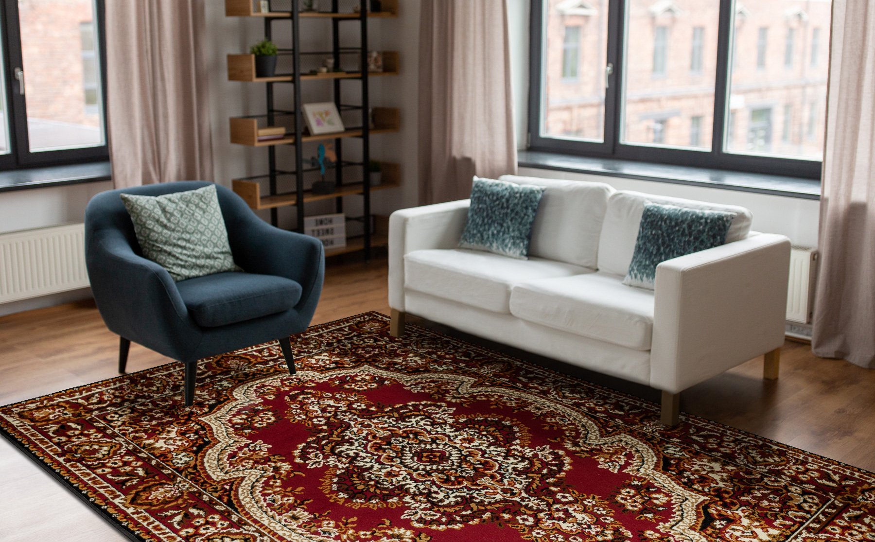 Dywan BCF Morad WIOSNA Ornament, klasyczny - bordo czerwony 120x170 cm