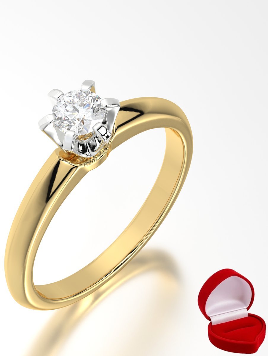 ZŁOTY PIERŚCIONEK ZARĘCZYNOWY 585 14k SZAFIR 0,19 ct + PUDEŁKO R10