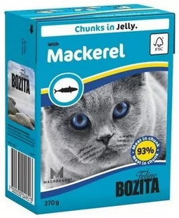 Bozita CAT Kartonik 370g kawałki w galaretce z makrelą - Mokra karma dla kotów - miniaturka - grafika 1