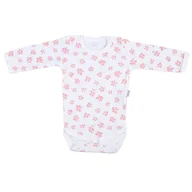 Body dla niemowląt - Body z długim rękawem kwiaty ecru - miniaturka - grafika 1