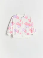 Bluzy dla dziewczynek - Reserved - Bluza w kwiaty - złamana biel - miniaturka - grafika 1