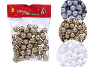 Kulki Kuleczki Styropianowe Brokatowe Na Stroik - Bombki - miniaturka - grafika 1