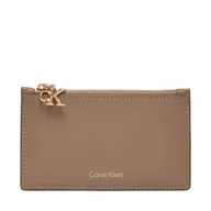 Etui na dokumenty i karty - Etui na karty kredytowe Calvin Klein Ck Zip Cardcase 6Cc LV04F1076G Beżowy - miniaturka - grafika 1