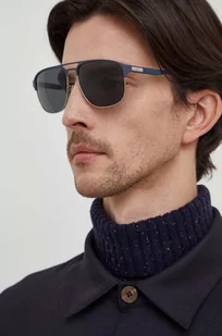 Emporio Armani okulary przeciwsłoneczne męskie kolor szary - Okulary przeciwsłoneczne - miniaturka - grafika 1