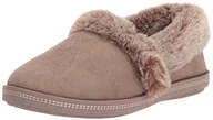 Kapcie damskie - Skechers Damskie kapcie Cozy Campfire Toasty płaskie, beżowy - Beżowy ciemny taupe mikrofibra zamsz Faux Fur Line Dktp - 37 eu - miniaturka - grafika 1