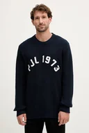 Swetry męskie - Pepe Jeans sweter bawełniany męski kolor granatowy ciepły PM7000006 - miniaturka - grafika 1
