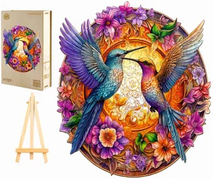 PUZZLE DREWNIANE DUŻE 280 ELEMENTÓW KOLIBRY MANDALA W DREWNIANYM PUDEŁKU - Puzzle PUZZLE DREWNIANE DUŻE 280 ELEMENTÓW KOLIBRY MANDALA W DREWNIANYM PUDEŁKU - Puzzle - miniaturka - grafika 1