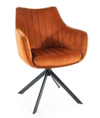 Krzesła - Krzesło obrotowe z podłokietnikami AZALIA VELVET cynamon BLUVEL 4215 - miniaturka - grafika 1