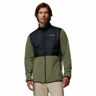 Bluzy męskie - Męska bluza polarowa Columbia Basin Butte Full Zip Fleece II stone green/black - M - miniaturka - grafika 1
