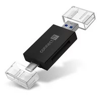 Czytniki kart pamięci - Czytnik kart pamięci Connect IT USB-C/USB-A (CFF-1020-BK) Czarna - miniaturka - grafika 1