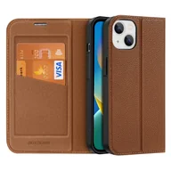 Etui i futerały do telefonów - Dux Ducis Skin X2 etui do iPhone 14 pokrowiec z magnetyczną klapką brązowy - miniaturka - grafika 1