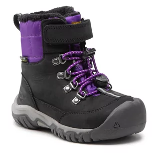 Buty dla dziewczynek - Śniegowce KEEN - Greta Boot Wp 1025524  Black/Purple - grafika 1