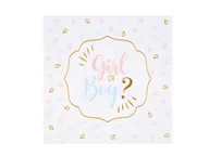Dekoracje i nakrycia stołu na imprezę - Serwetki Girl or Boy? na Baby Shower - 33 cm - 20 szt. - miniaturka - grafika 1