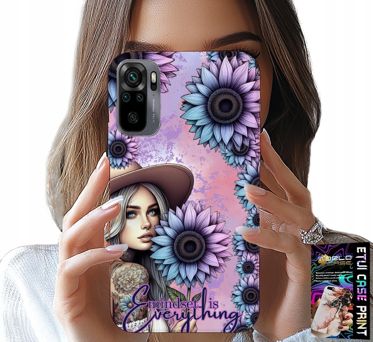 ETUI DO XIAOMI NOTE 10 / 10S - KOBIETA W SŁONECZNIKACH, KOBIECE WZORY