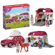 Figurki dla dzieci - Schleich Horse Club - Samochód z przyczepą dla konia, zestaw figurek dla dzieci 5+ - miniaturka - grafika 1