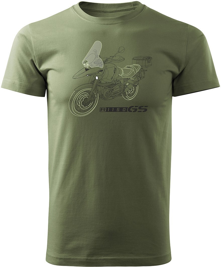 Topslang Koszulka motocyklowa z motocyklem na motor BMW R 1150 GS Adventure męska khaki REGULAR XL