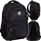 Plecaki szkolne i tornistry - Plecak Szkolny Młodzieżowy Sportowy Paso Duży Czarny O Pojemności 30 Litrów - miniaturka - grafika 1